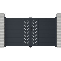 Brama skrzydłowa z nowoczesnego aluminium 350x158cm FANCY GROW - X-Metal