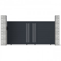 Brama przesuwna z nowoczesnego aluminium 300x158cm FANCY GROW - X-Metal