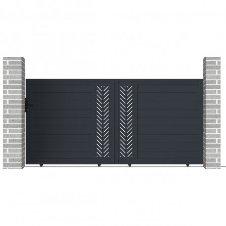 Brama przesuwna z nowoczesnego aluminium 300x158cm FANCY GROW - X-Metal
