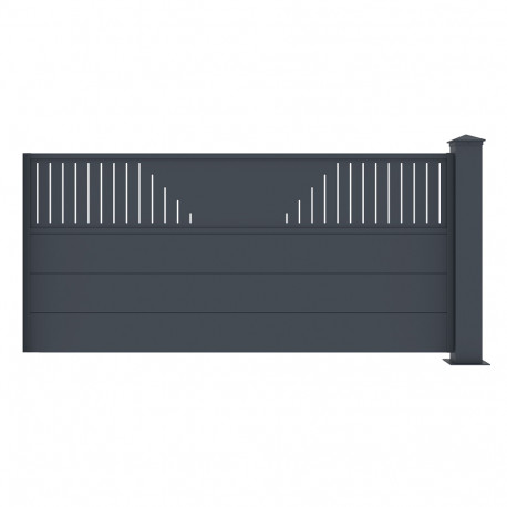 Przedłużenie ogrodzenia aluminiowego w kolorze antracytowym 190x89 cm FANCY TIME - X-METAL