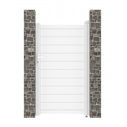 Nowoczesna zabudowana furtka aluminiowa w kolorze białym 100x173cm GARDE X-Metal