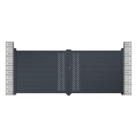Aluminiowa brama skrzydłowa 350x142 cm FANCY GROW - X-Metal