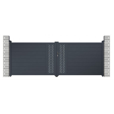 Aluminiowa brama skrzydłowa 392x142 cm FANCY GROW - X-Metal