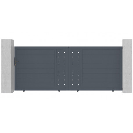 Brama przesuwna z nowoczesnego aluminium FANCY FILM 350x142 cm - X-Metal