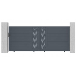Brama przesuwna z nowoczesnego aluminium 350x142 cm FANCY GROW - X-Metal