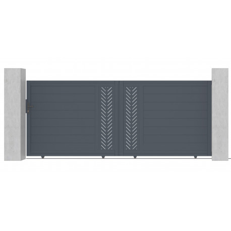 Brama przesuwna z nowoczesnego aluminium 350x142 cm FANCY GROW - X-Metal