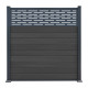 Ogrodzenie kompozytowe Premium 180x190 cm z panelem dekoracyjnym Linea - antracyt - Compolife