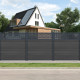 Ogrodzenie kompozytowe Premium 180x190 cm z panelem dekoracyjnym Linea - antracyt - Compolife