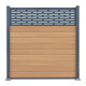 Ogrodzenie kompozytowe Premium 180x190 cm z panelem dekoracyjnym Linea - postarzane drewno - Compolife