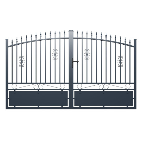 Ażurowa brama skrzydłowa z aluminium gotowa do instalacji 350x180 cm LOUISON - X-METAL