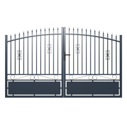 Ażurowa brama skrzydłowa z aluminium gotowa do instalacji 400x180 cm LOUISON - X-METAL