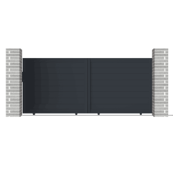 Brama przesuwna z nowoczesnego aluminium 392x173cm GARDE - X-Metal