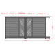 Brama przesuwna z aluminium gotowa do instalacji 300x160cm ARTY WAVE - X-METAL