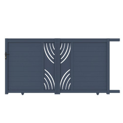 Brama przesuwna z aluminium gotowa do instalacji 400x160cm ARTY WAVE - X-METAL