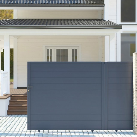  Brama przesuwna z nowoczesnego aluminium 350x158cm GARDE - X-Metal
