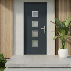Drzwi wejściowe Nova z aluminium 96x218cm - szary antracyt - otwierane na lewo - X-METAL