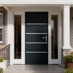 Drzwi wejściowe Lisandre z aluminium 96x218cm - antracytowo-szare - otwierane na lewo - X-METAL