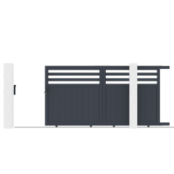 Brama przesuwna z aluminium AXIS VECTO 300x158cm - X-METAL
