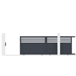 Brama przesuwna z aluminium AXIS VECTO 400x140cm - X-METAL