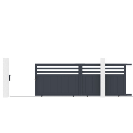 Brama przesuwna z aluminium AXIS VECTO 400x140cm - X-METAL