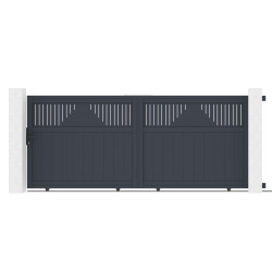 Brama przesuwna z aluminium AXIS TIME 340x140cm - X-METAL