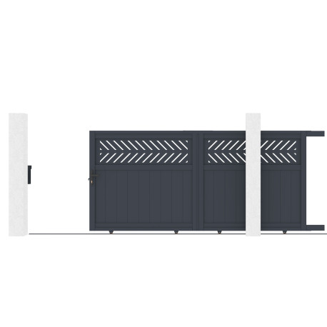 Brama przesuwna z aluminium AXIS GROW 300x140cm - X-METAL