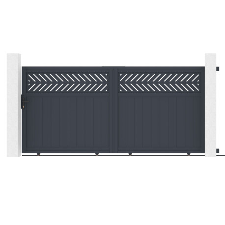 Brama przesuwna z aluminium AXIS GROW 340x158cm - X-METAL