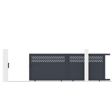 Brama przesuwna z aluminium AXIS GROW 400x140cm - X-METAL