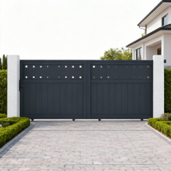 Brama przesuwna z aluminium AXIS FILM 340x140cm - X-METAL