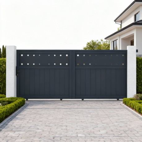 Brama przesuwna z aluminium AXIS FILM 340x140cm - X-METAL
