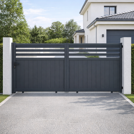 Brama przesuwna z aluminium AXIS VECTO 340x158cm - X-METAL