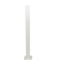 Słupek aluminiowy z płytą montażową - wys. 200cm - biały - X-METAL