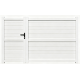 Asymetryczna brama skrzydłowa z aluminium 350x160cm HORACE biała - otwierana na lewą stronę - X-METAL