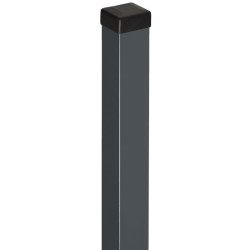 Słupek z ocynkowanej stali w kolorze szarym antracytowym - wys. 215cm - do zakotwiczenia - X-METAL