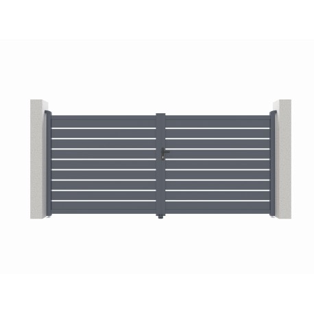 Ażurowa aluminiowa brama skrzydłowa SPACE 350x176 cm - X-Métal