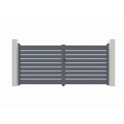 Ażurowa aluminiowa brama skrzydłowa SPACE 392x158 cm - X-Metal