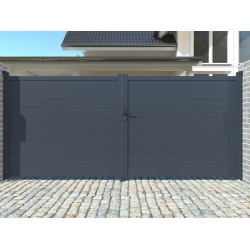 Brama skrzydłowa z nowoczesnego aluminium 350x142cm GARDE X-Metal