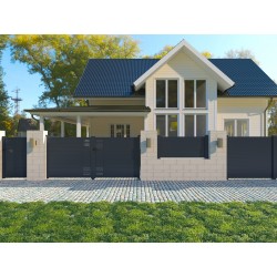 Brama przesuwna z nowoczesnego aluminium FANCY TIME 350x158cm GARDE - X-Metal
