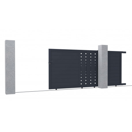 Brama przesuwna z nowoczesnego aluminium 300x173cm FANCY FILM GARDE - X-Metal